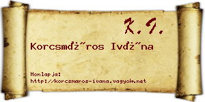 Korcsmáros Ivána névjegykártya